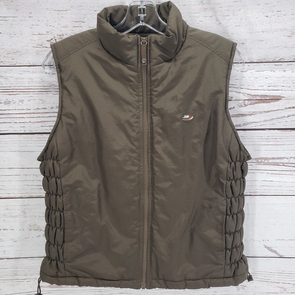Union Bay Olive Green Nylon Full Zip Puffer Vest Size Large